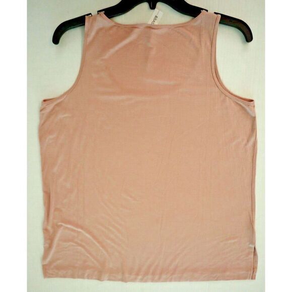 &BASICS KT37-221BL Women's Sz Large Rose Pink Cami Shell Scoop Neck Tank Top - Picture 6 of 7